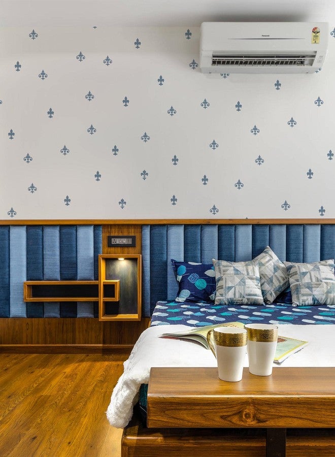 WallDesign قوالب استنسل زنبق هندسية من WallDesign للرسم على جدران غرف النوم، والصالات، والاستوديوهات، ومتاجر الأزياء (مقاس التصميم 5 بوصات × 13 بوصة) - Image 1